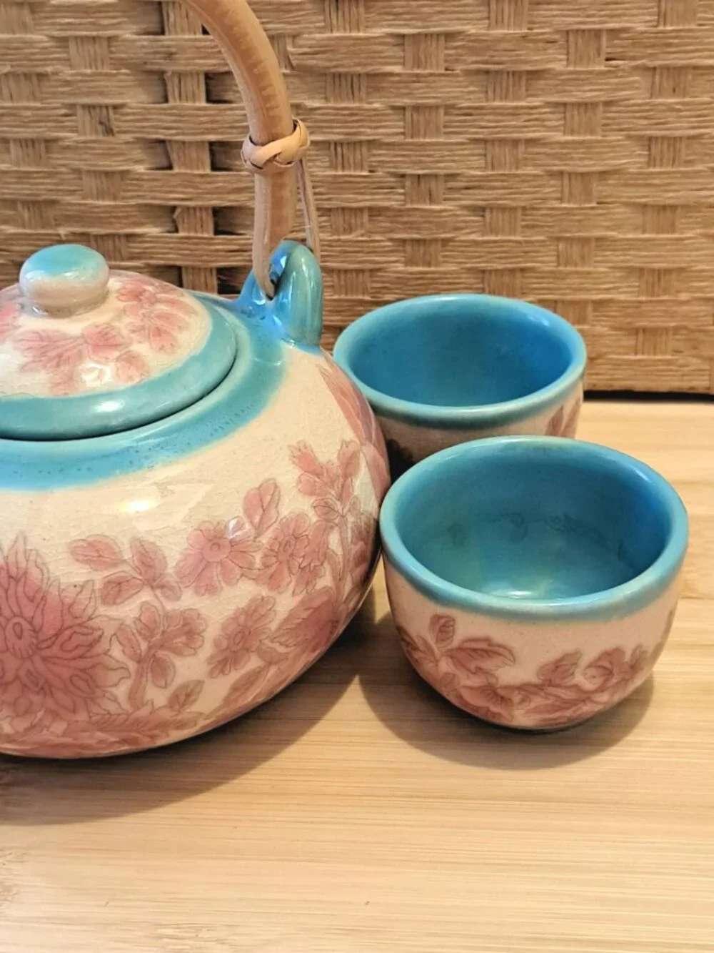 World Market Handpainted Ceramic Teapot Set